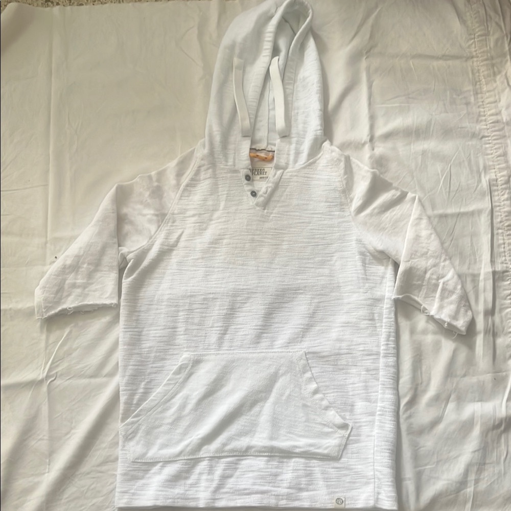 Bright White Textured Pullover Sweatshirt